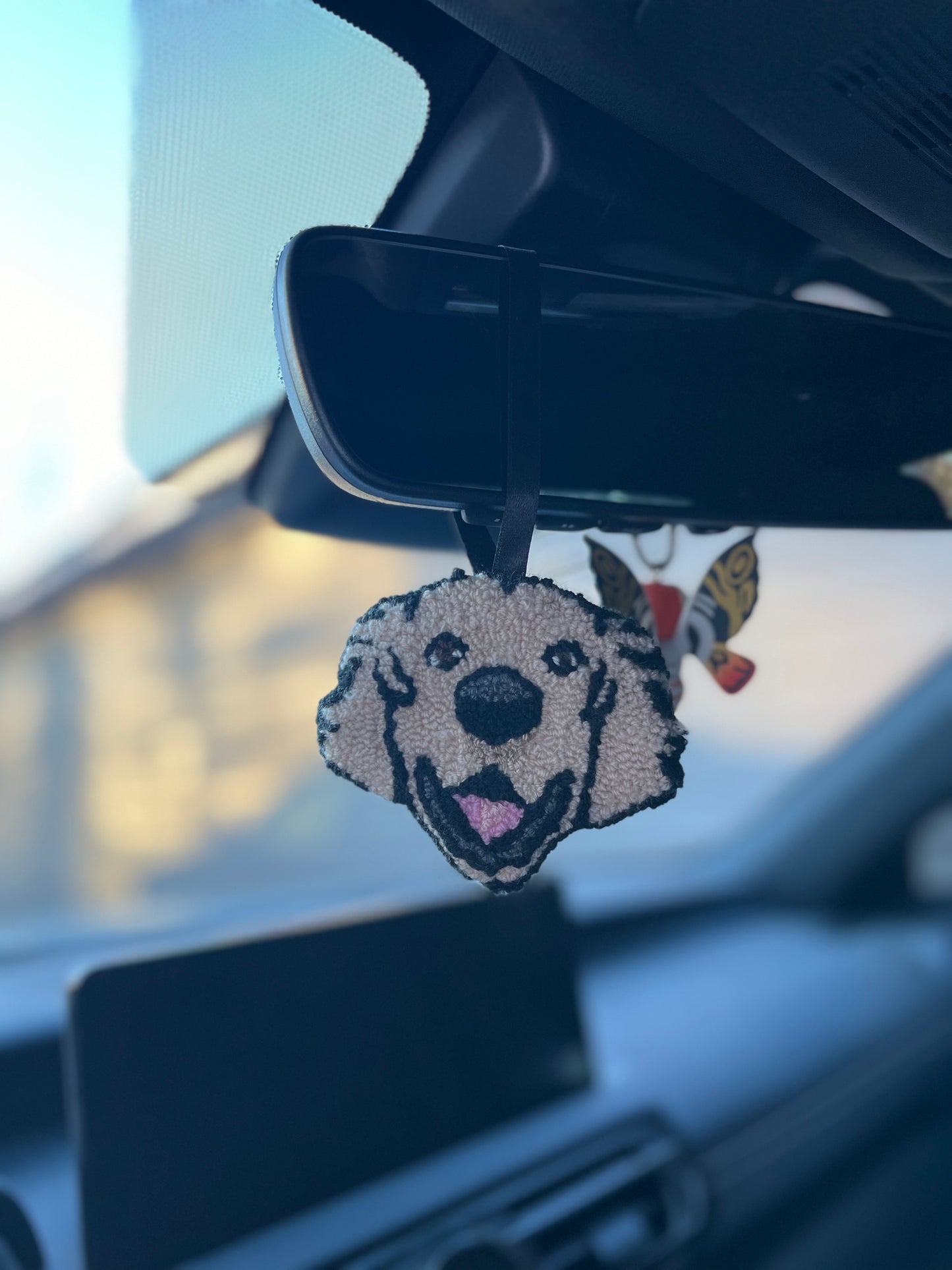 Pet Face Rearview Mirror Hanging