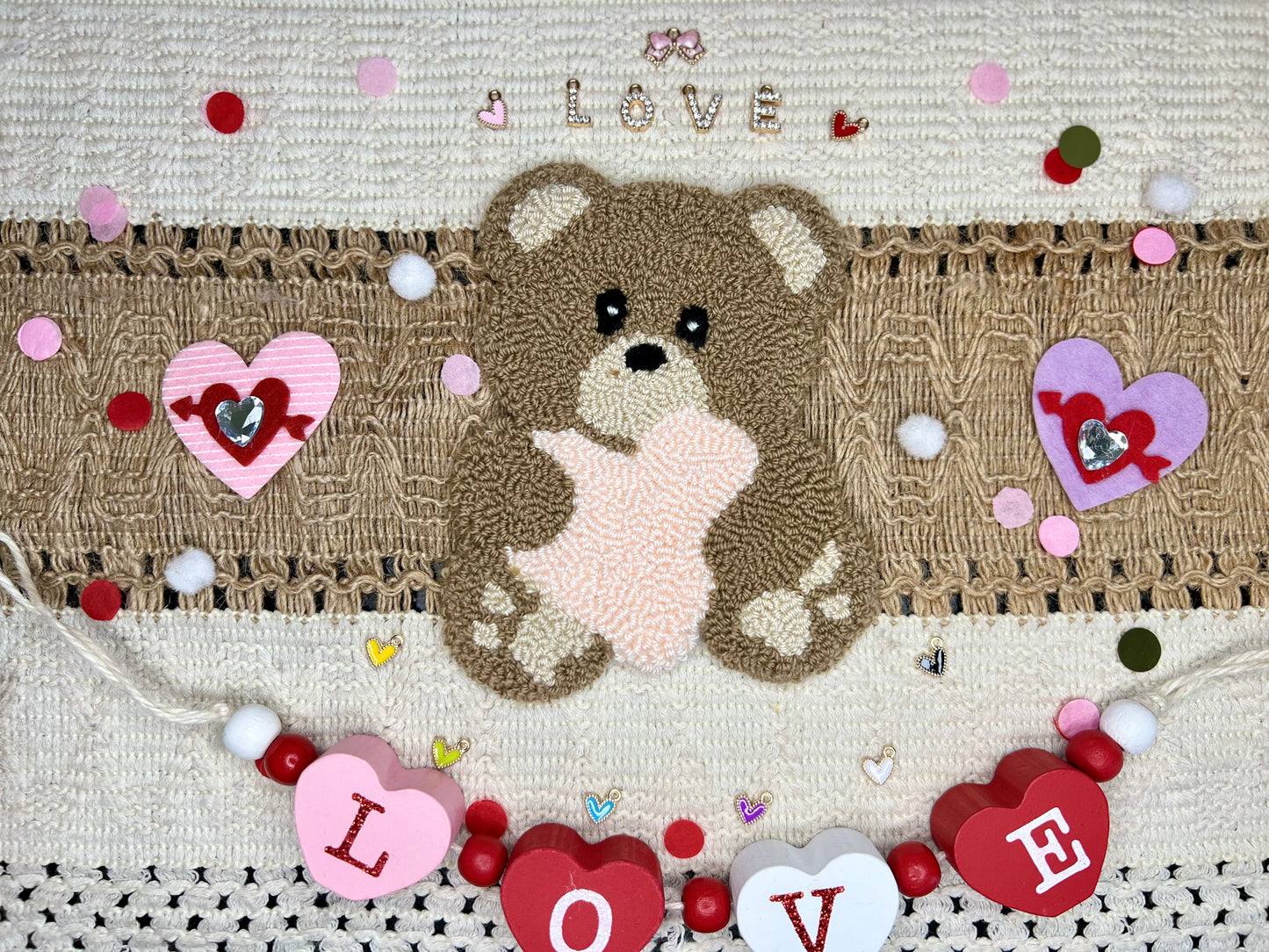 Teddy with Heart Mug Rug