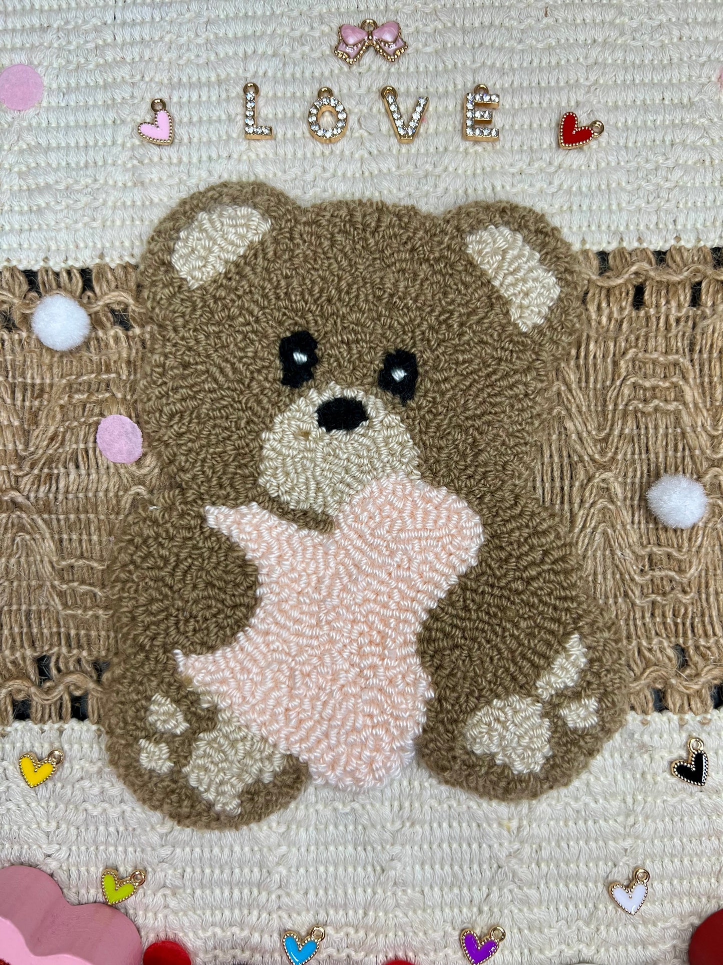 Teddy with Heart Mug Rug