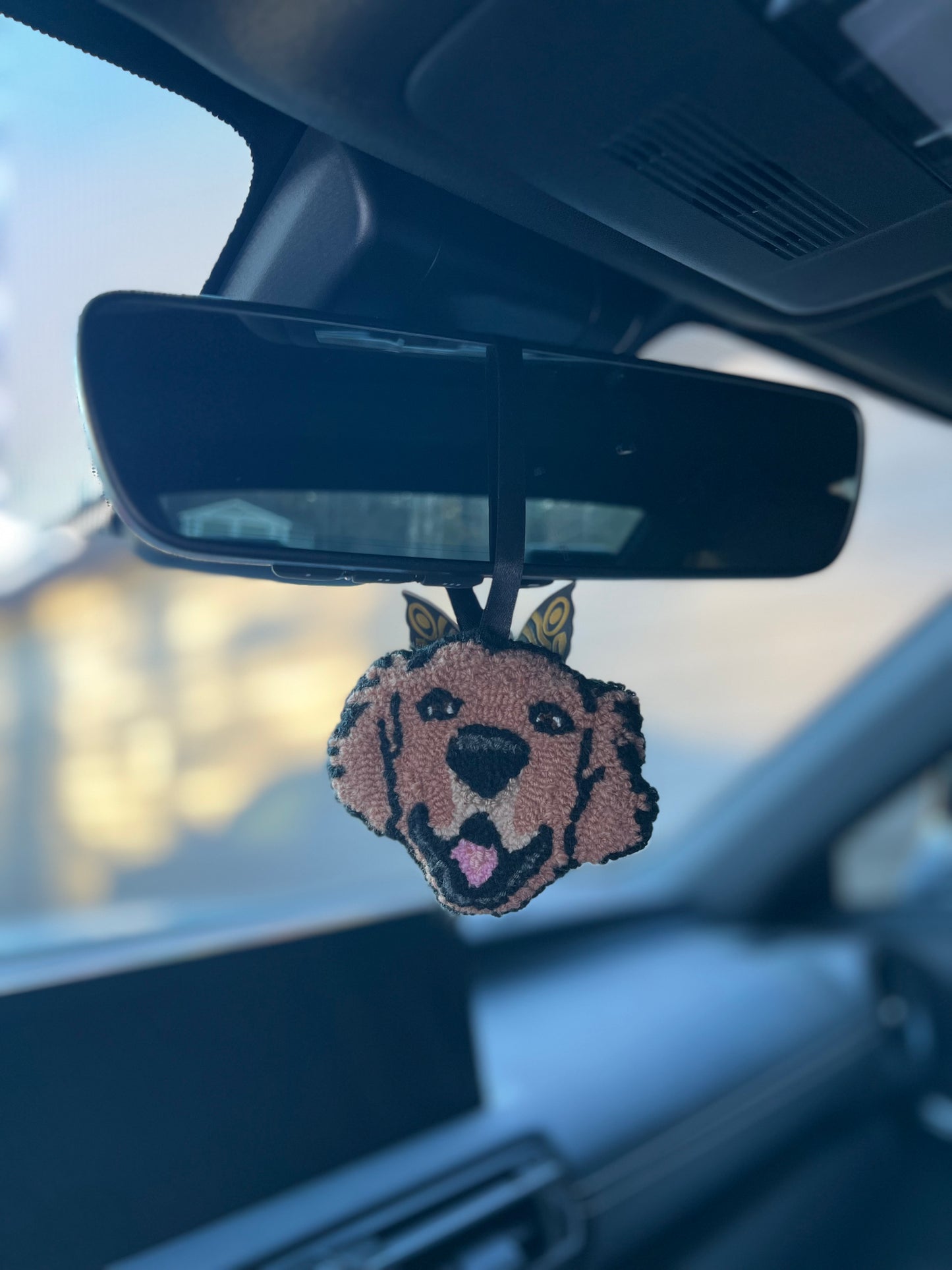 Pet Face Rearview Mirror Hanging